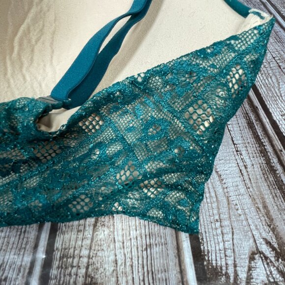 VICTORIA'S SECRET Body by Victoria Perfect Shape 36DD Green Lace Underwire Bra - Picture 5 of 6